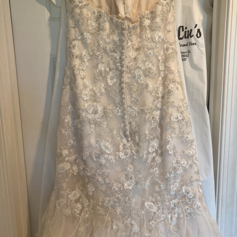 new unaltered one of a kind Chloe Jai wedding dress. Paid $2,600 asking $1,500 - Picture 4 of 6